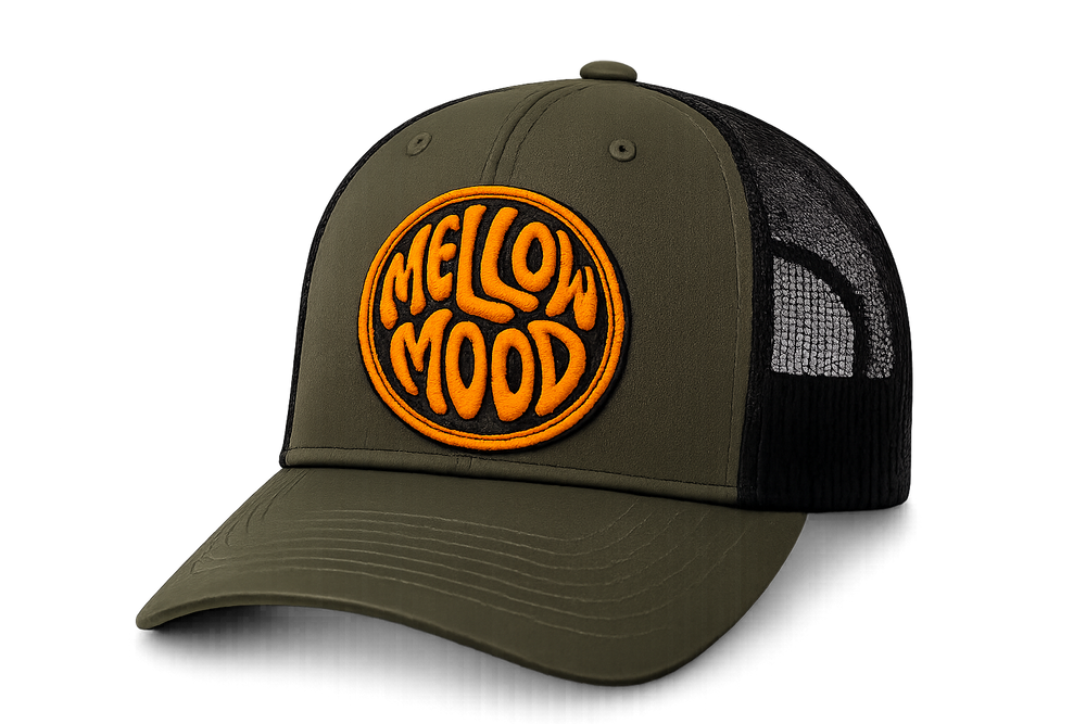 Roll With It Circle Patch Trucker Hat - Orange / Black