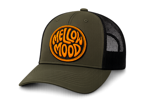 Roll With It Circle Patch Trucker Hat - Orange / Black