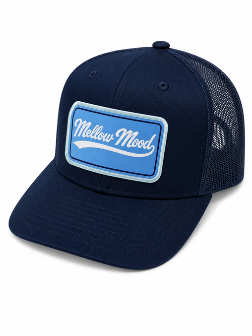 Heritage Script Patch Trucker Hat - Navy / Navy Hat Carolina Blue / White Patch