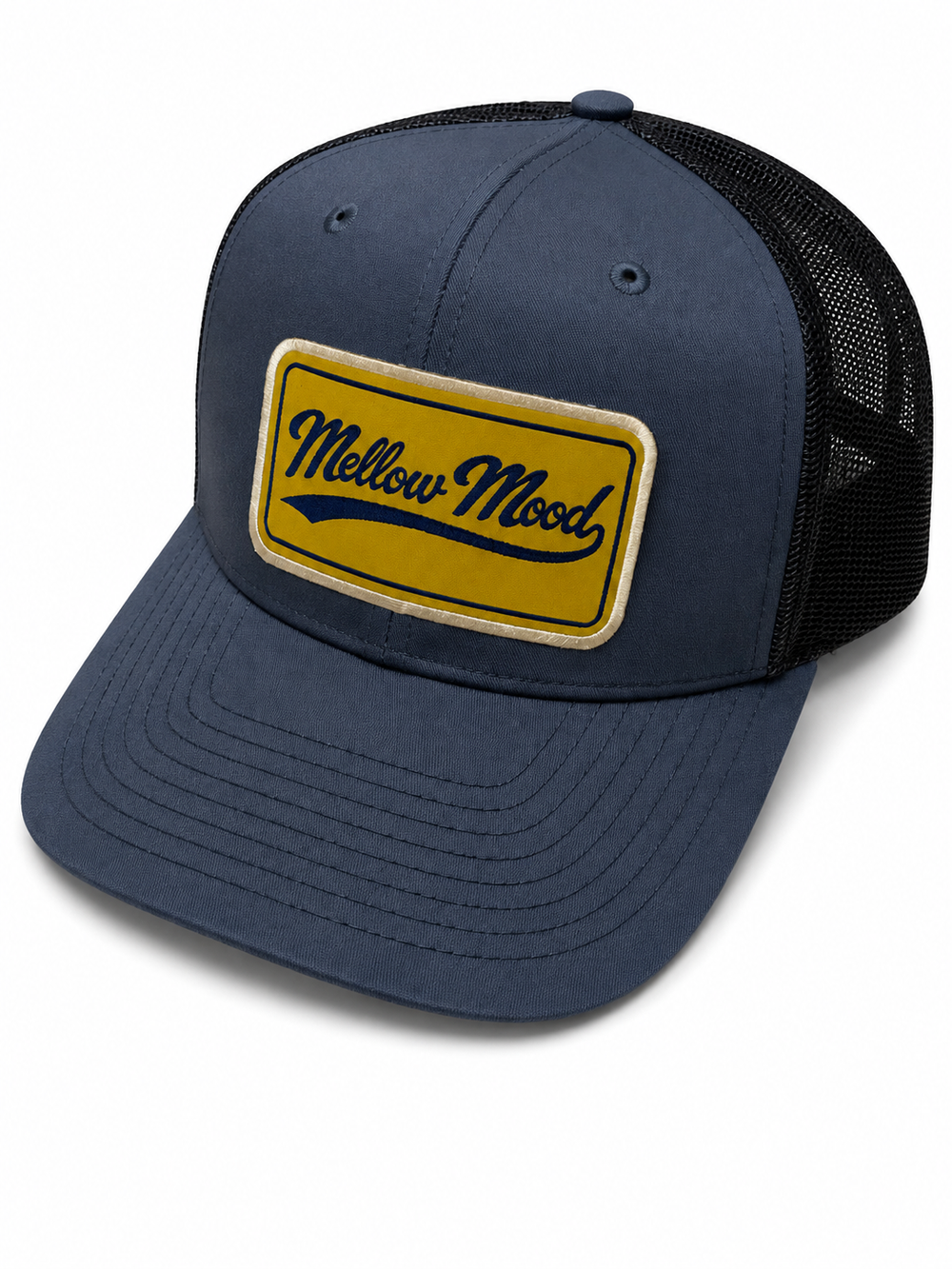Heritage Script Patch Trucker Hat - Navy / Navy Hat Yellow / Navy Patch