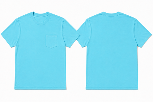 Classic aqua plain t-shirt back view