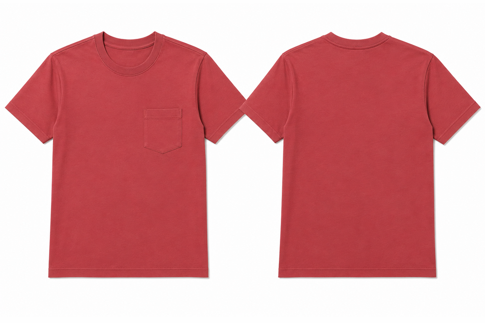 Classic brick plain t-shirt back view