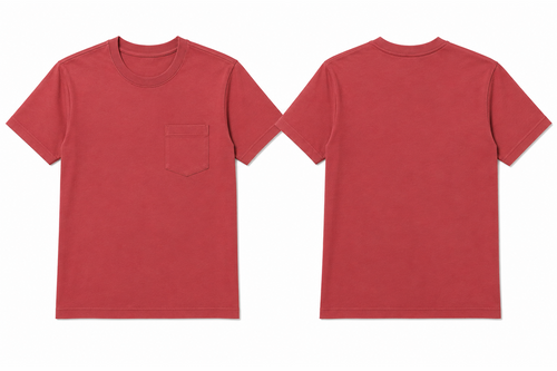 Classic brick plain t-shirt back view
