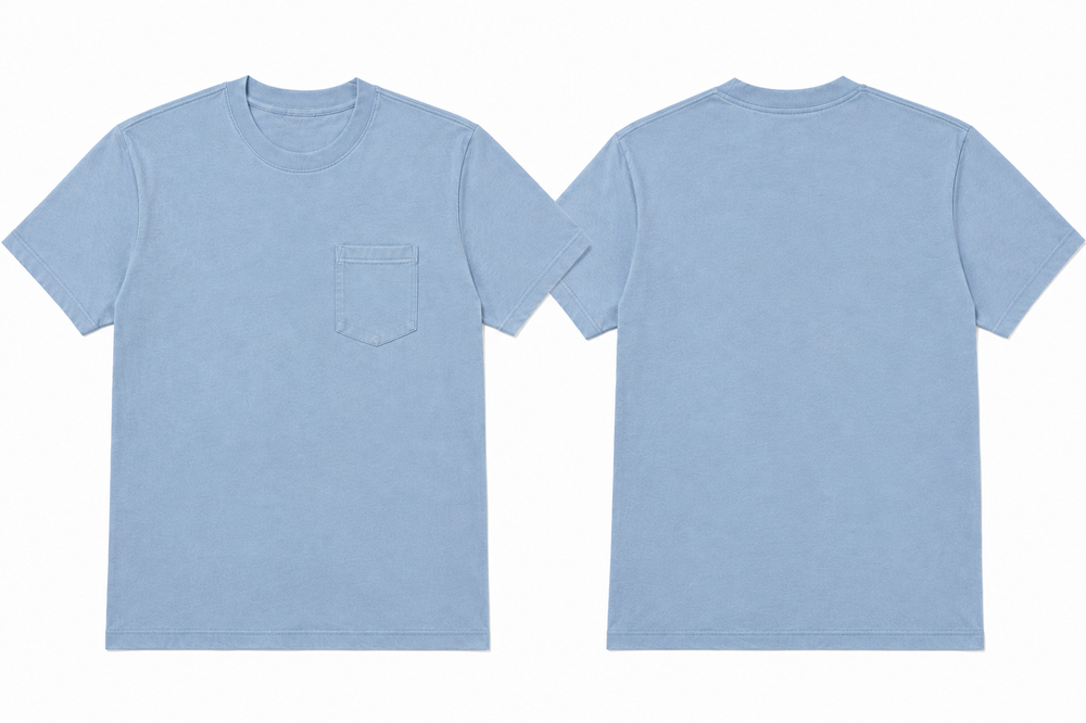 Classic chambray plain t-shirt back view