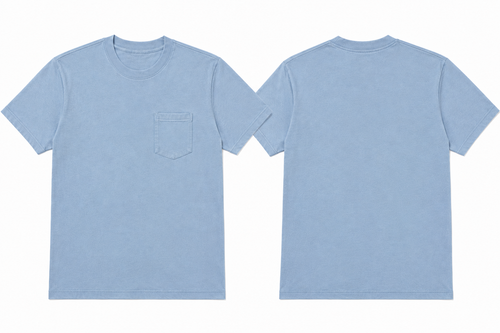 Classic chambray plain t-shirt back view