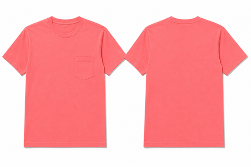 Classic coral plain t-shirt back view