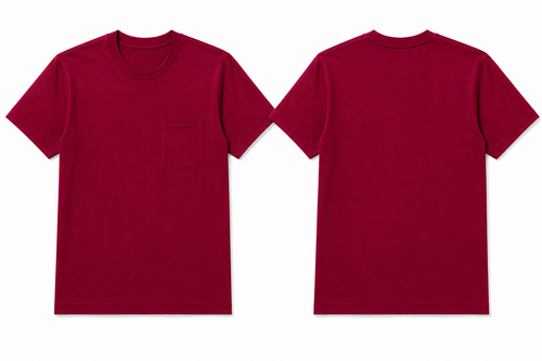 Classic crimson plain t-shirt back view