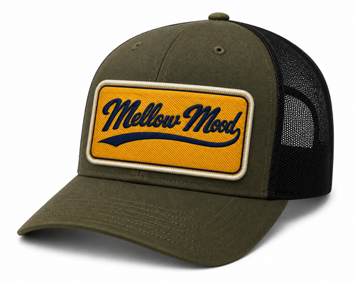 Heritage Script Patch Trucker Hat - Gold/Navy