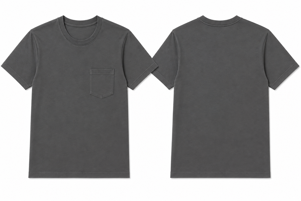Classic graphite plain t-shirt back view
