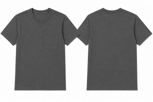 Classic graphite plain t-shirt back view