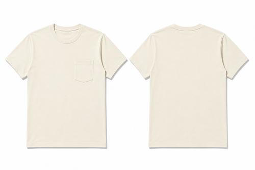 Classic ivory plain t-shirt back view