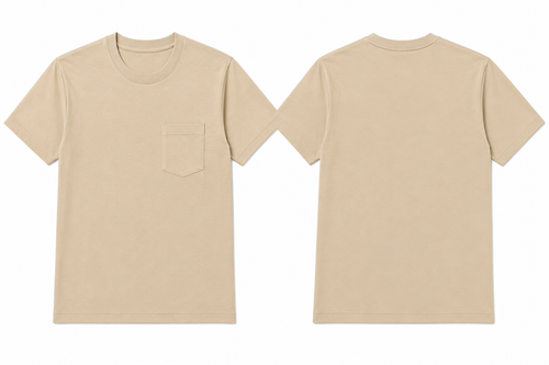 Classic latte plain t-shirt back view