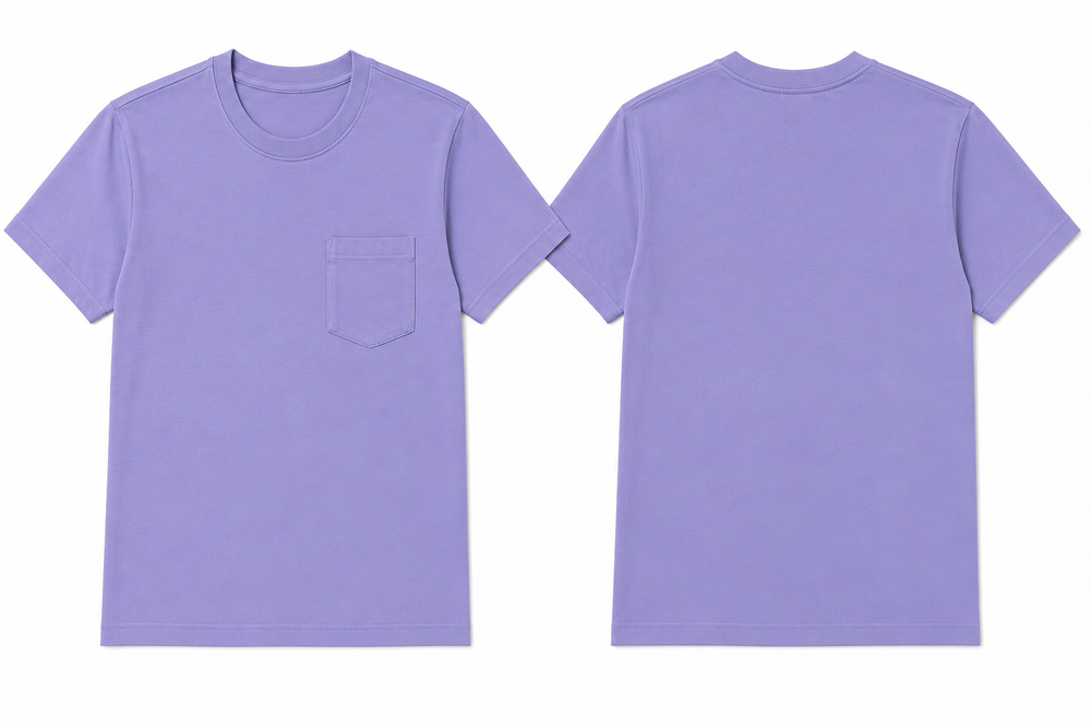 Classic lavender plain t-shirt back view
