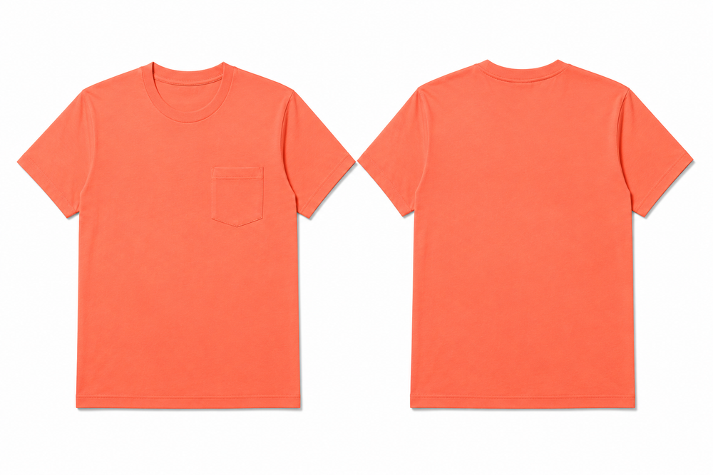 Classic melon plain t-shirt back view