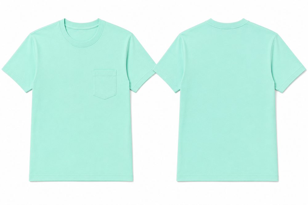 Classic mint plain t-shirt back view