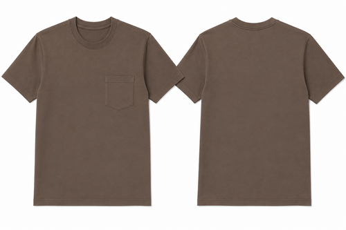 Classic mocha plain t-shirt back view