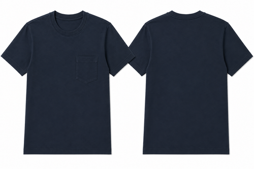Classic navy plain t-shirt back view