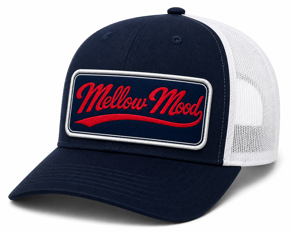 Heritage Script Patch Trucker Hat - Navy / Red
