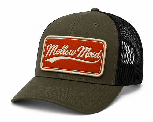 Heritage Script Patch Trucker Hat - Orange / Cream