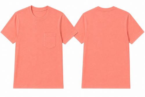 Classic peach plain t-shirt back view