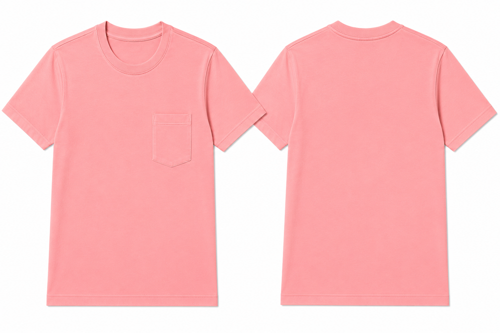 Classic pink plain t-shirt back view