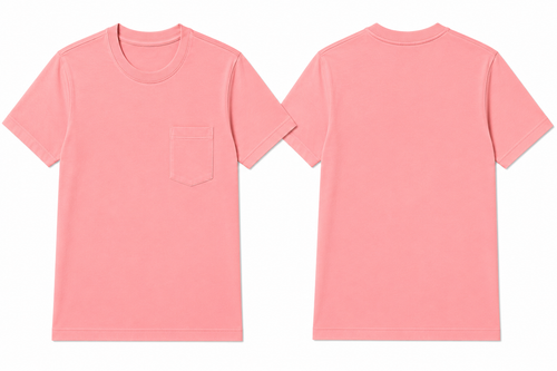Classic pink plain t-shirt back view