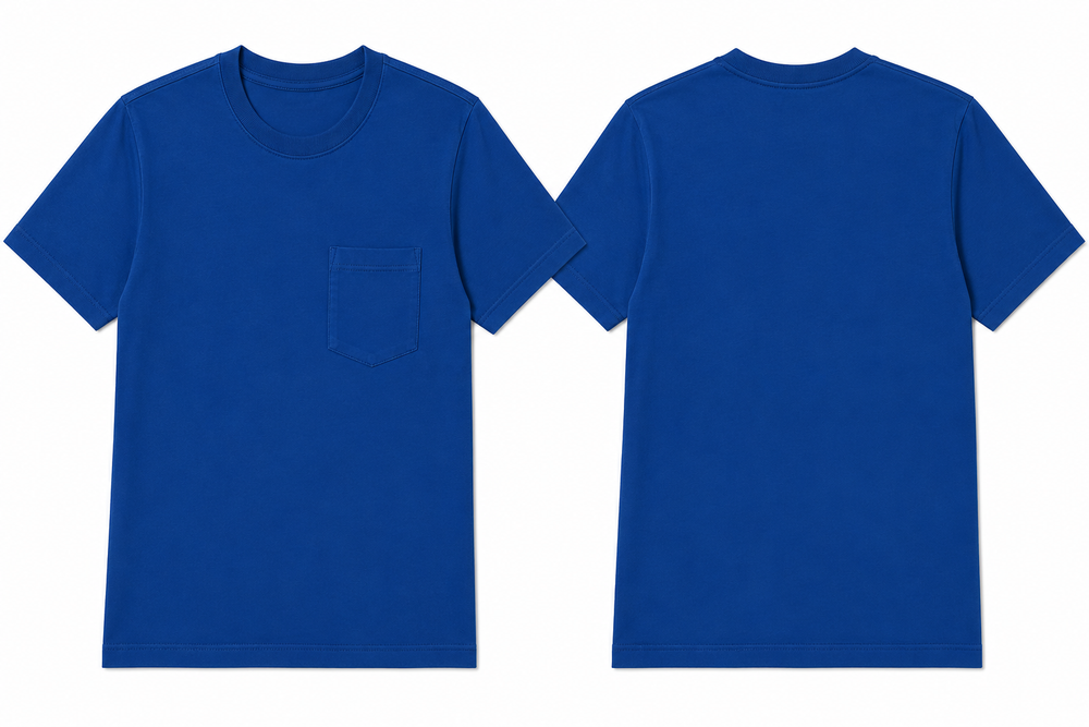 Classic royal plain t-shirt back view