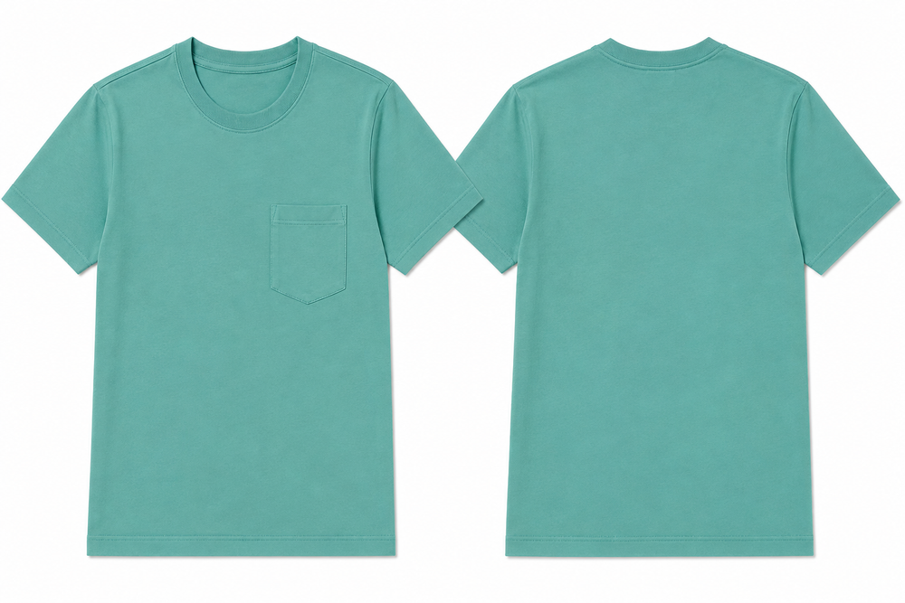 Classic seafoam plain t-shirt back view