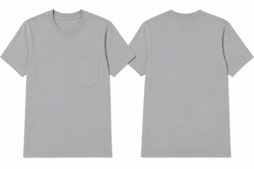 Classic silver plain t-shirt back view