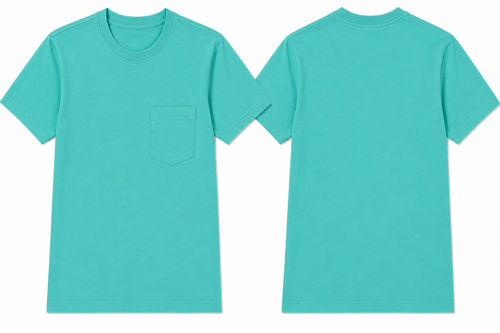 Classic teal plain t-shirt back view