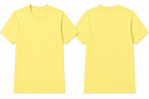Classic yellow plain t-shirt back view
