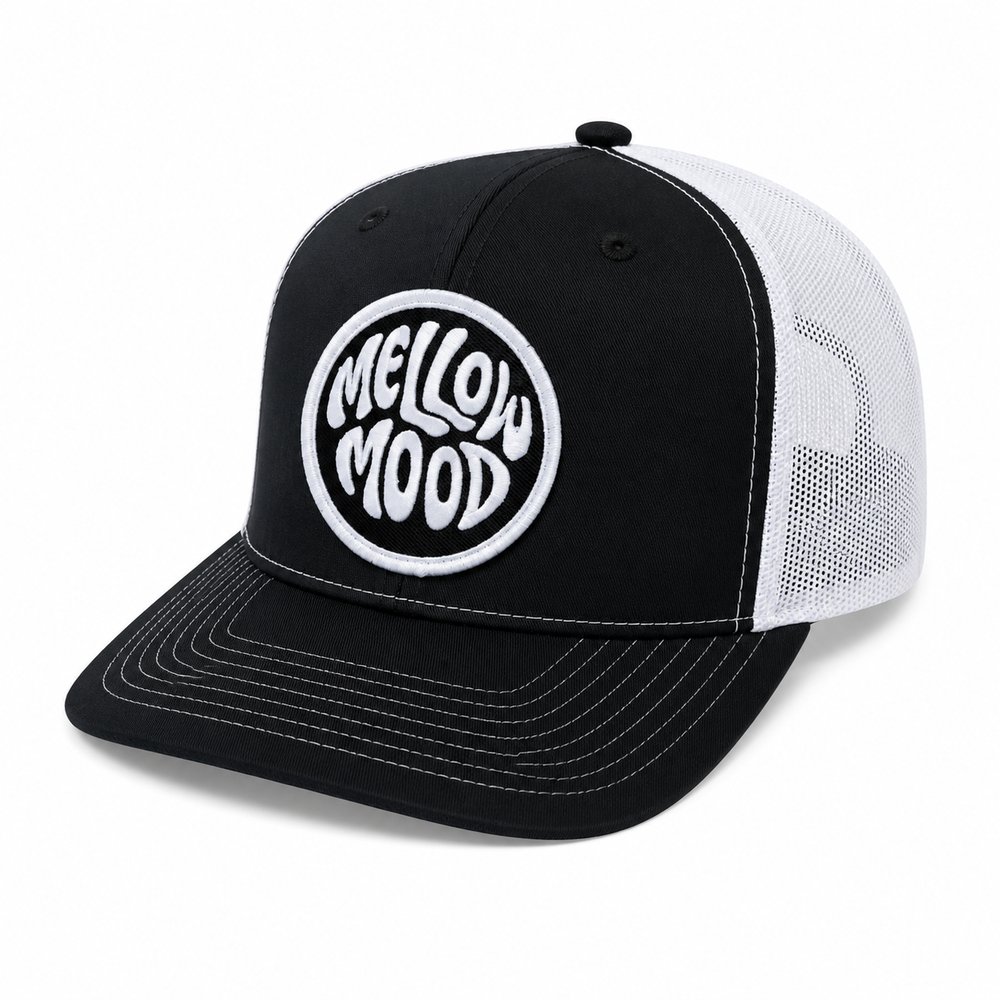 Roll With It Circle Patch Trucker Hat - Balck / White Hat Black / White Patch