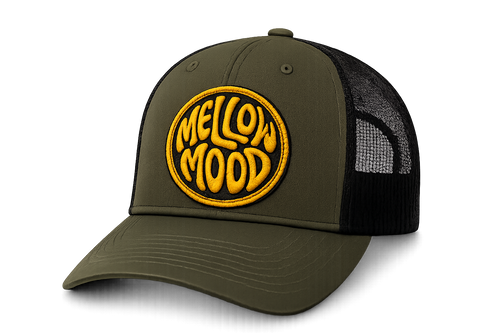 Roll With It Circle Patch Trucker Hat - Gold / Dark Navy