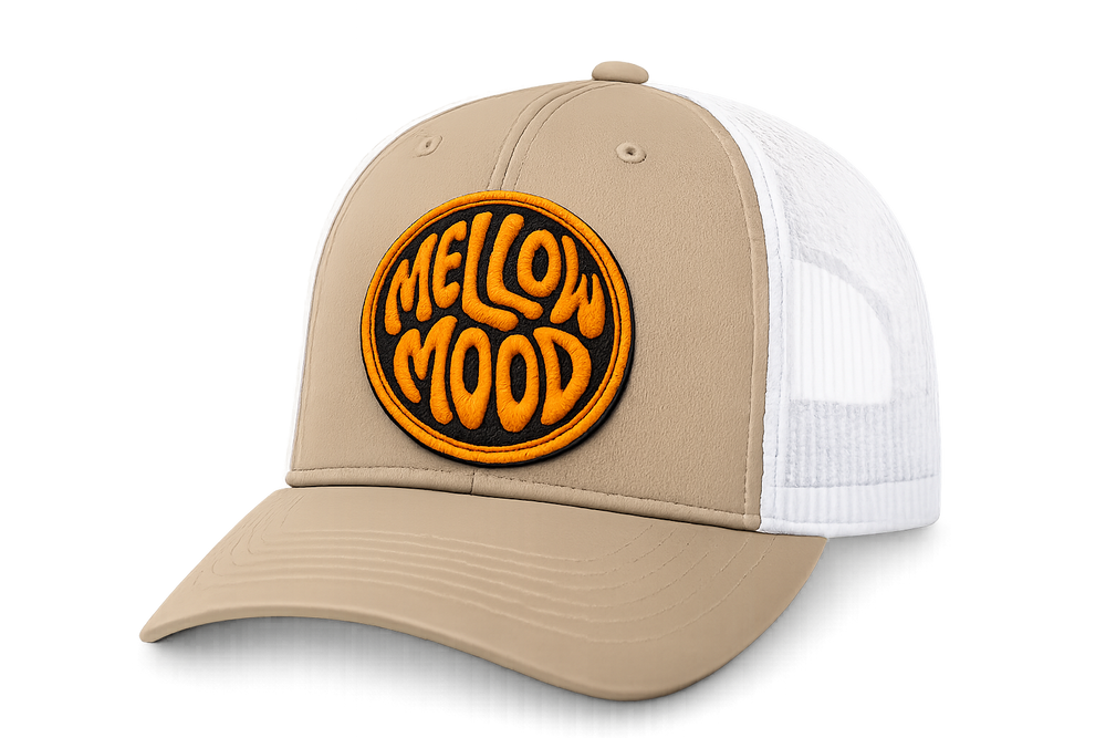 Roll With It Circle Patch Trucker Hat - Orange/Black