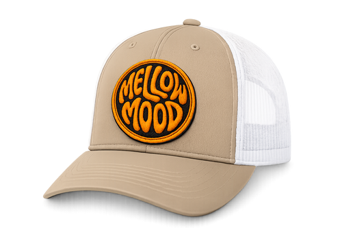 Roll With It Circle Patch Trucker Hat - Orange/Black
