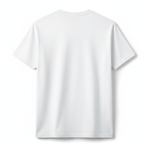 Classic white plain t-shirt back view